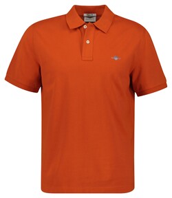 Gant Fine Shield Short Sleeve Piqué Uni Polo Deep Orange