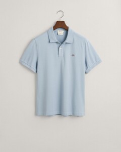 Gant Fine Shield Short Sleeve Piqué Uni Polo Dove Blue