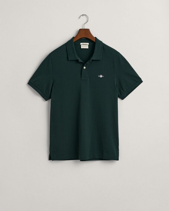 Gant Fine Shield Short Sleeve Piqué Uni Polo Groen