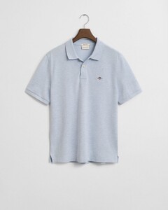 Gant Fine Shield Short Sleeve Piqué Uni Polo Ice Blue Melange