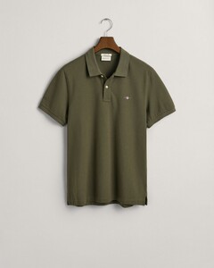 Gant Fine Shield Short Sleeve Piqué Uni Polo Juniper Green