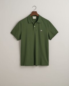 Gant Fine Shield Short Sleeve Piqué Uni Polo Pine Green