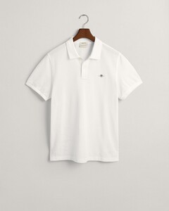 Gant Fine Shield Short Sleeve Piqué Uni Polo Wit