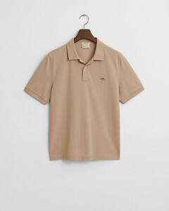 Gant Fine Shield Short Sleeve Piqué Uni Polo Zand