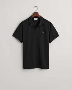 Gant Fine Shield Short Sleeve Piqué Uni Poloshirt Black