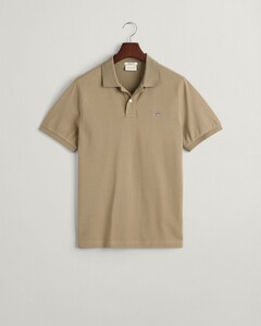Gant Fine Shield Short Sleeve Piqué Uni Poloshirt Dried Clay