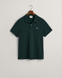 Gant Fine Shield Short Sleeve Piqué Uni Poloshirt Green