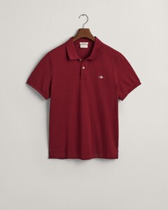 Gant Fine Shield Short Sleeve Piqué Uni Poloshirt Plumped Red