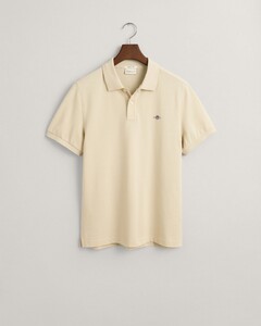 Gant Fine Shield Short Sleeve Piqué Uni Poloshirt Silky Beige