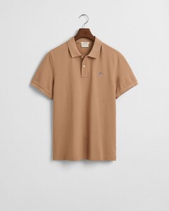 Gant Fine Shield Short Sleeve Piqué Uni Poloshirt Warm Khaki