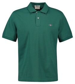 Gant Fine Shield Short Sleeve Piqué Uni Poloshirt Woody Green