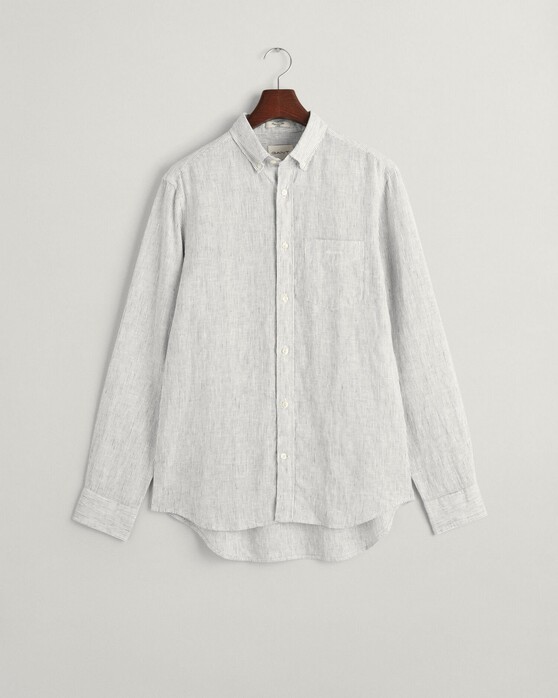 Gant Fine Striped Linen Button Down Shirt White