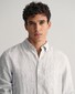 Gant Fine Striped Linen Button Down Shirt White