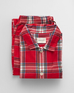 Gant Flanel Check Pyjama Set Gift Box Nachtmode Ruby Red