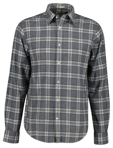 Gant Flanel Melange Multi Check Overhemd Dark Grey Melange