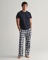 Gant Flanel Pants And T-Shirt Pyjama Set Gift Box Nachtmode Avond Blauw