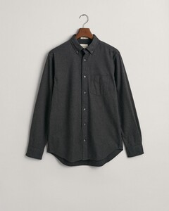 Gant Flannel Melange Button Down Shirt Anthracite Melange