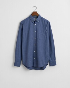 Gant Flannel Melange Button Down Shirt Dusty Navy