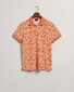 Gant Floral Pattern Short Sleeve Piqué Polo Apricot Orange