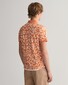 Gant Floral Pattern Short Sleeve Pique Poloshirt Apricot Orange