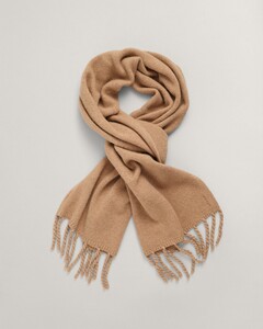 Gant Fluffy Wool Knit Scarf Warm Khaki
