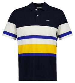 Gant Front Bold Multistripe Polo Avond Blauw