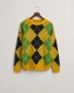 Gant Furry Argyle Crew Neck Pullover Sunflower Yellow