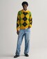 Gant Furry Argyle Crew Neck Pullover Sunflower Yellow