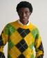 Gant Furry Argyle Crew Neck Pullover Sunflower Yellow