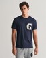 Gant G Badge Graphic Patern Round Neck T-Shirt Avond Blauw