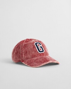 Gant G Badge Washed Corduroy Cap Plumped Red