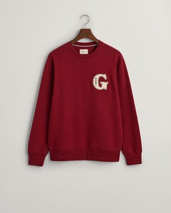 Gant G Graphic Crew Neck Terry Badge Pullover Plumped Red