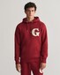 Gant G Graphic Hoodie Kangaroo Pocket Pullover Plumped Red