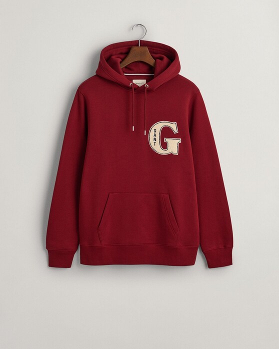 Gant G Graphic Hoodie Kangaroo Pocket Pullover Plumped Red