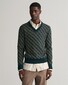 Gant G Pattern Merino Jacquard V-Neck Pullover Tartan Green