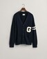 Gant G Terry Badge Varsity Cardigan Vest Avond Blauw