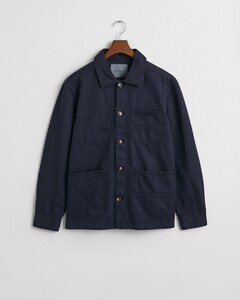 Gant Garment Dyed Cotton Classic Point Collar Overshirt Avond Blauw