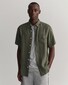 Gant Garment Dyed Linen Short Sleeve Shirt Green Ash