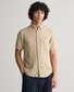 Gant Garment Dyed Linnen Short Sleeve Overhemd Concrete Beige