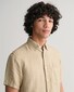 Gant Garment Dyed Linnen Short Sleeve Overhemd Concrete Beige