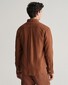 Gant Garment Dyed Solid Color Linen Button Down Shirt Cognac Brown