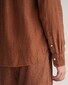 Gant Garment Dyed Solid Color Linen Button Down Shirt Cognac Brown