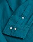 Gant Garment Dyed Solid Color Linnen Button Down Overhemd Ocean Turquoise