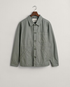 Gant Garment Dyed Twill Corozo Buttons Overshirt Dry Green