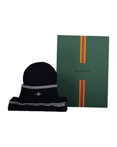 Gant Gift Set Scarf Beanie Subtle Contrast Sjaal Marine