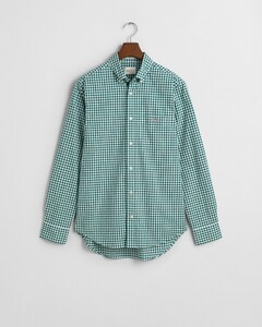 Gant Gingham Check Poplin Button Down Overhemd Deep Forest Green