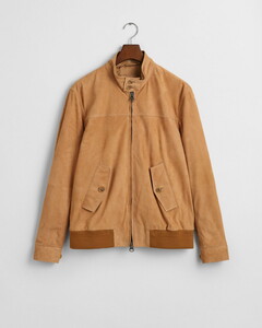 Gant Goat Suede Harrington Jacket Warm Khaki