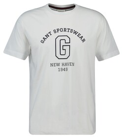 Gant Graphic 1949 New Haven Pattern Crew Neck T-Shirt Eggshell