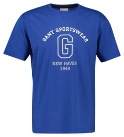 Gant Graphic 1949 New Haven Pattern Crew Neck T-Shirt Rich Blue