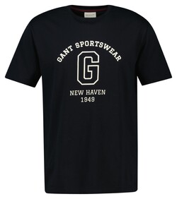 Gant Graphic 1949 New Haven Pattern Crew Neck T-Shirt Zwart